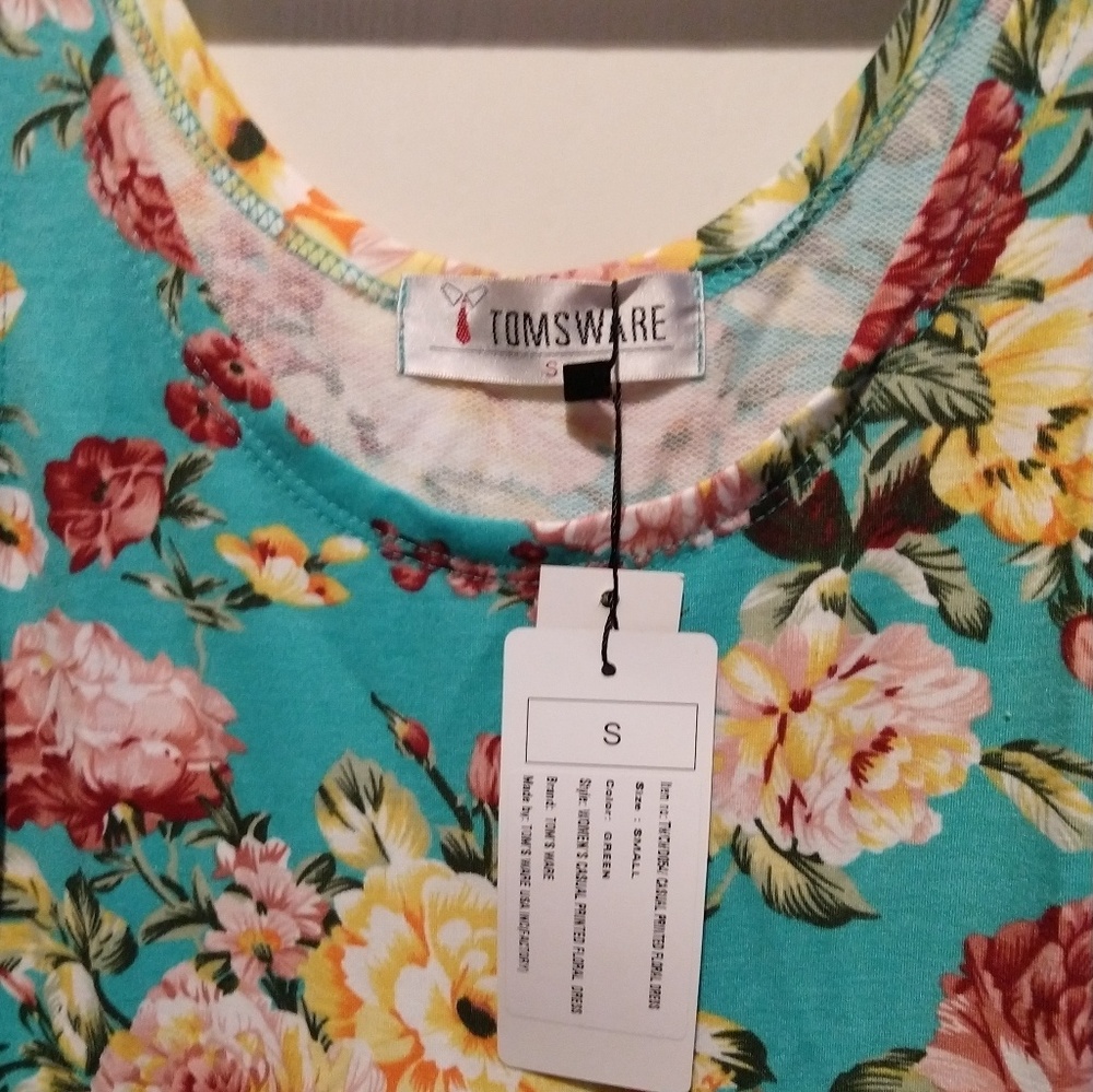 Flirty floral teal dress